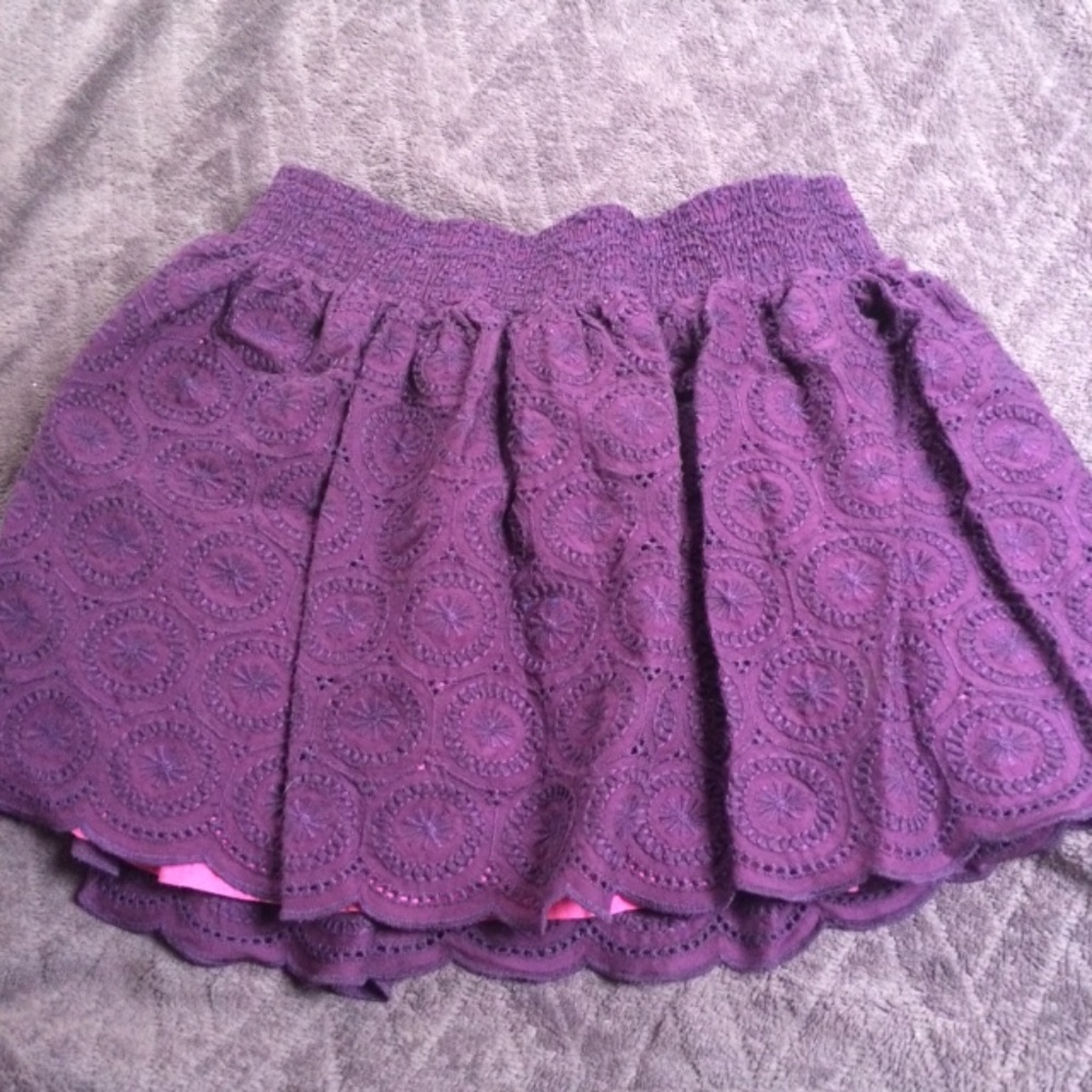 Aeropostale Purple Eyelet Mini skirt